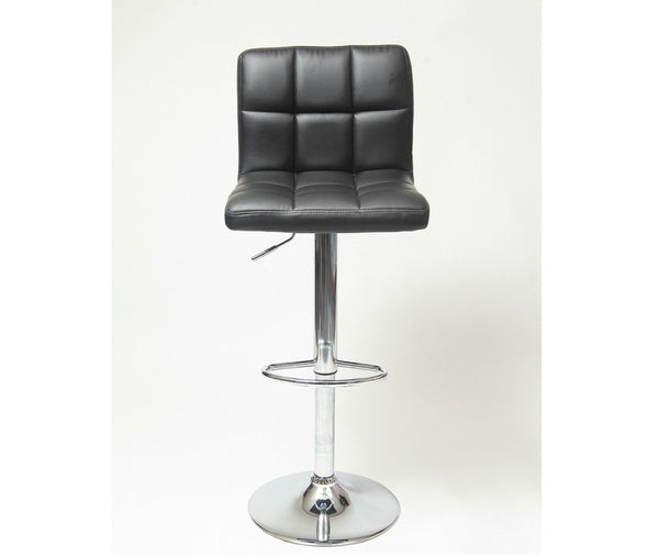 English Elm Swivel Faux Leather Hydraulic Barstools with Chrome Base for Kitchen or Home Bar Black T2574P164839