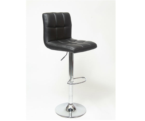 English Elm Swivel Faux Leather Hydraulic Barstools with Chrome Base for Kitchen or Home Bar Black T2574P164839