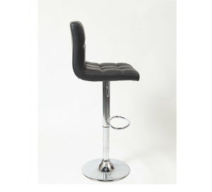 English Elm Swivel Faux Leather Hydraulic Barstools with Chrome Base for Kitchen or Home Bar Black T2574P164839