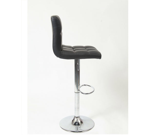 English Elm Swivel Faux Leather Hydraulic Barstools with Chrome Base for Kitchen or Home Bar Black T2574P164839