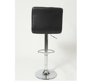 English Elm Swivel Faux Leather Hydraulic Barstools with Chrome Base for Kitchen or Home Bar Black T2574P164839