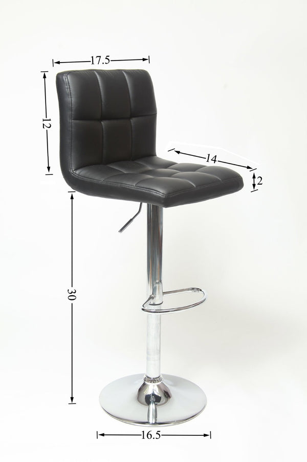 English Elm Swivel Faux Leather Hydraulic Barstools with Chrome Base for Kitchen or Home Bar Black T2574P164839