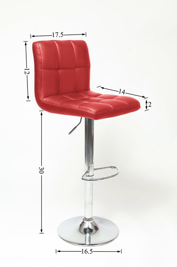 English Elm Swivel Faux Leather Hydraulic Barstools with Chrome Base for Kitchen or Home Bar Red T2574P164842