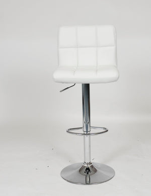 English Elm Swivel Faux Leather Hydraulic Barstools with Chrome Base for Kitchen or Home Bar White T2574P164843