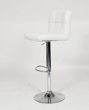 English Elm Swivel Faux Leather Hydraulic Barstools with Chrome Base for Kitchen or Home Bar White T2574P164843