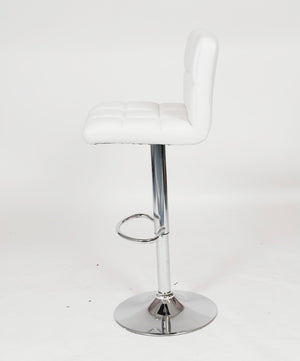 English Elm Swivel Faux Leather Hydraulic Barstools with Chrome Base for Kitchen or Home Bar White T2574P164843
