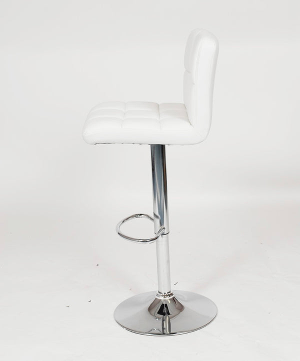 English Elm Swivel Faux Leather Hydraulic Barstools with Chrome Base for Kitchen or Home Bar White T2574P164843