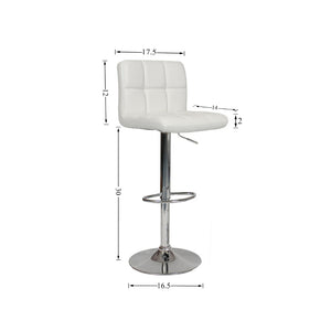 English Elm Swivel Faux Leather Hydraulic Barstools with Chrome Base for Kitchen or Home Bar White T2574P164843