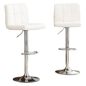English Elm Swivel Faux Leather Hydraulic Barstools with Chrome Base for Kitchen or Home Bar White T2574P164843