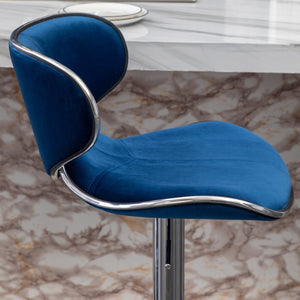 English Elm Masaccio Velvet Swivel Barstools with Chrome Base Adjustable Height Set of Two T2574P164844