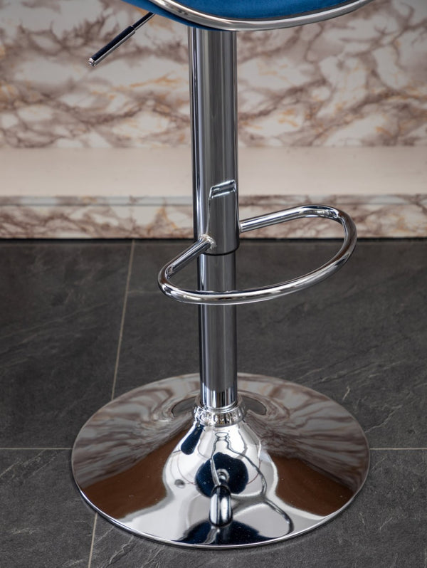 English Elm Masaccio Velvet Swivel Barstools with Chrome Base Adjustable Height Set of Two T2574P164844