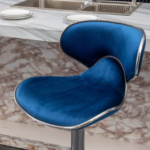 English Elm Masaccio Velvet Swivel Barstools with Chrome Base Adjustable Height Set of Two T2574P164844