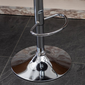 English Elm Masaccio Velvet Swivel Barstools with Chrome Base Adjustable Height Set of Two Gray T2574P164846