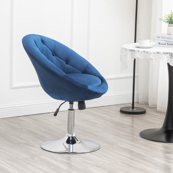 English Elm Noas Velvet Tufted Swivel Chair with Hydraulic Lift for Home Office or Bedroom T2574P164848