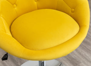 English Elm Noas Velvet Tufted Swivel Chair with Hydraulic Base for Modern Living Spaces T2574P164851