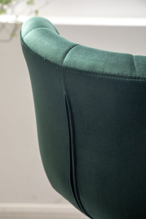 English Elm Ellston Velvet Swivel Barstools with Channel Stitching and Chrome Base Set of 2 Green T2574P164875