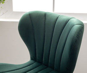 English Elm Ellston Velvet Swivel Barstools with Channel Stitching and Chrome Base Set of 2 Green T2574P164875