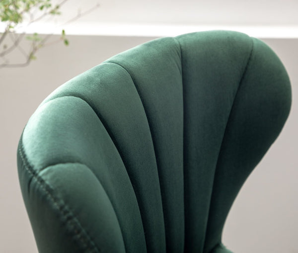 English Elm Ellston Velvet Swivel Barstools with Channel Stitching and Chrome Base Set of 2 Green T2574P164875