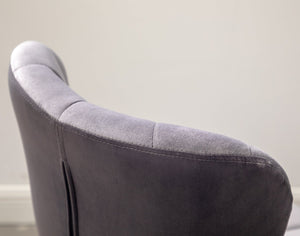 English Elm Ellston Velvet Swivel Barstools with Channel Stitching and Chrome Base Set of 2 Gray T2574P165084