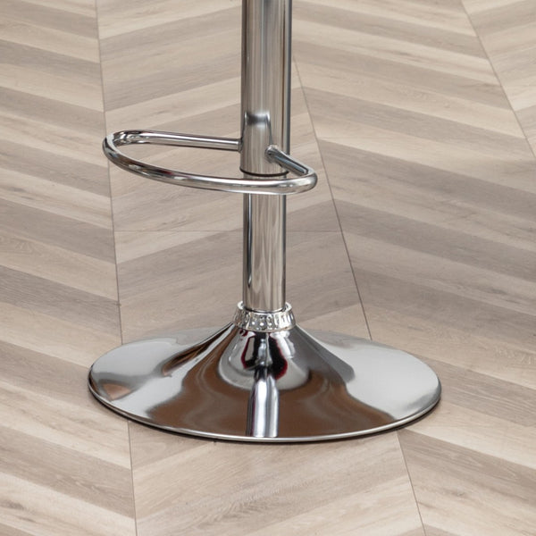English Elm Ellston Velvet Swivel Barstools with Channel Stitching and Chrome Base Set of 2 Red T2574P165086