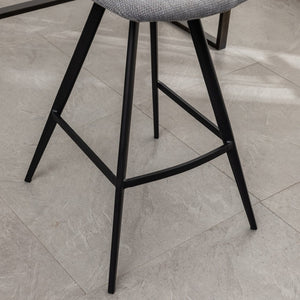 English Elm Porth Upholstered Counter Stools Set of 2 Foam Padded Polyester Seats for Kitchen Islands Gray T2574P165088