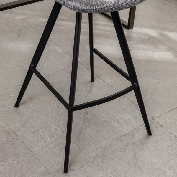 English Elm Porth Upholstered Counter Stools Set of 2 Foam Padded Polyester Seats for Kitchen Islands Gray T2574P165088