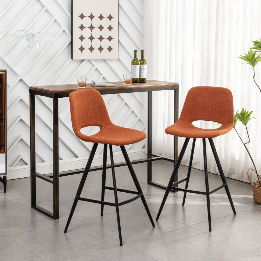 English Elm Porth Upholstered Counter Stools Set of 2 Foam Padded Polyester Seats for Kitchen Islands T2574P165089