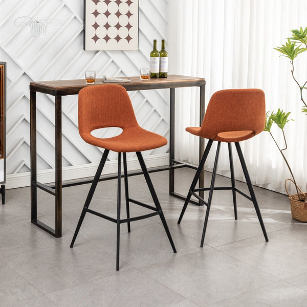 English Elm Porth Upholstered Counter Stools Set of 2 Foam Padded Polyester Seats for Kitchen Islands T2574P165089