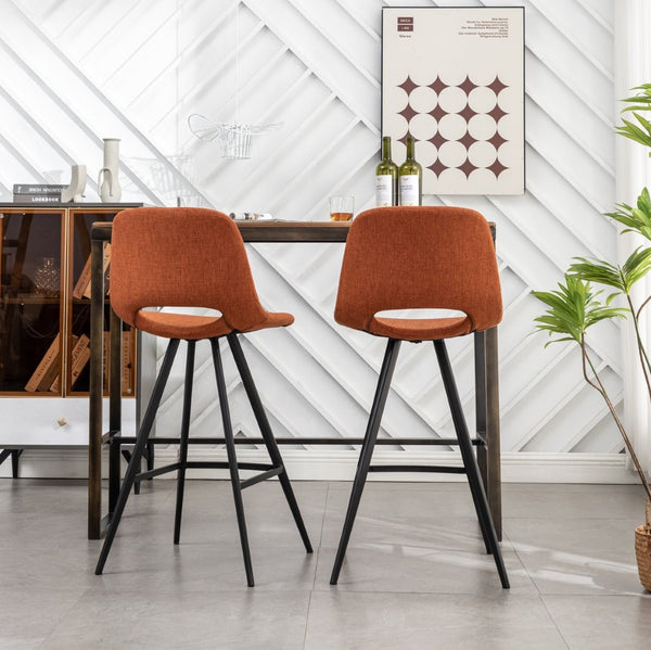 English Elm Porth Upholstered Counter Stools Set of 2 Foam Padded Polyester Seats for Kitchen Islands T2574P165089