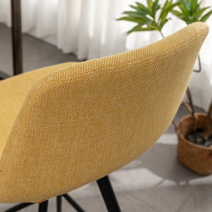 English Elm Porth Upholstered Counter Stools Set of 2 Foam Padded Polyester Seats for Kitchen Islands Yellow T2574P165090
