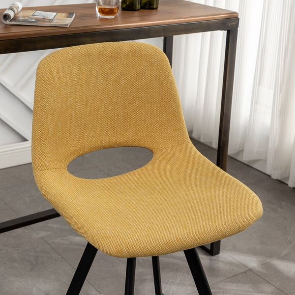 English Elm Porth Upholstered Counter Stools Set of 2 Foam Padded Polyester Seats for Kitchen Islands Yellow T2574P165090