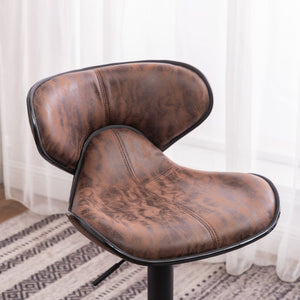 English Elm Masaccio Swivel Barstools Adjustable Height Faux Leather Chrome Base Set of 2 Brown T2574P165091