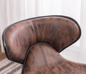 English Elm Masaccio Swivel Barstools Adjustable Height Faux Leather Chrome Base Set of 2 Brown T2574P165091