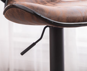 English Elm Masaccio Swivel Barstools Adjustable Height Faux Leather Chrome Base Set of 2 Brown T2574P165091