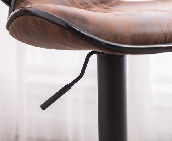 English Elm Masaccio Swivel Barstools Adjustable Height Faux Leather Chrome Base Set of 2 Brown T2574P165091