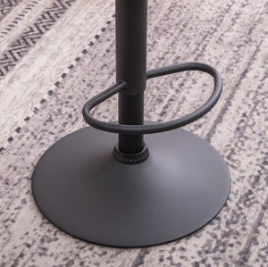 English Elm Masaccio Swivel Barstools Adjustable Height Faux Leather Chrome Base Set of 2 Gray T2574P165092