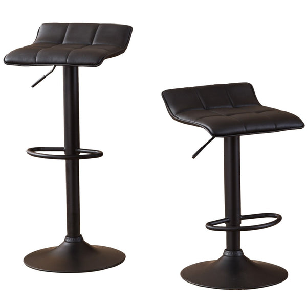 English Elm Belham Adjustable Swivel Barstools Set of 2 with Pu Leather Seat and Matte Base T2574P165093
