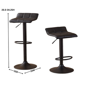 English Elm Belham Adjustable Swivel Barstools Set of 2 with Pu Leather Seat and Matte Base T2574P165093
