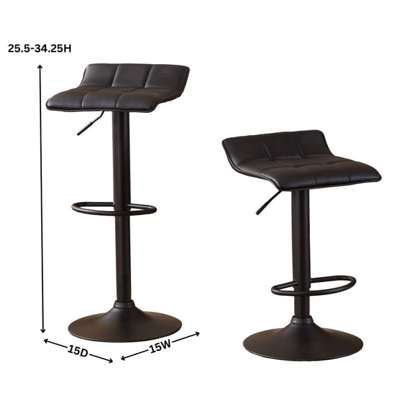 English Elm Belham Adjustable Swivel Barstools Set of 2 with Pu Leather Seat and Matte Base T2574P165093