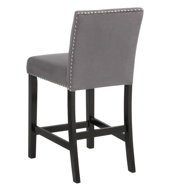 English Elm Cobre Parsons Velvet Upholstered Counter Stools with Nailhead Trim Set of 2 T2574P165096