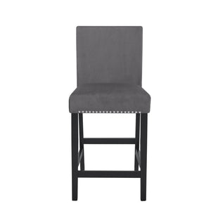 English Elm Cobre Parsons Velvet Upholstered Counter Stools with Nailhead Trim Set of 2 T2574P165096