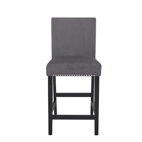 English Elm Cobre Parsons Velvet Upholstered Counter Stools with Nailhead Trim Set of 2 T2574P165096