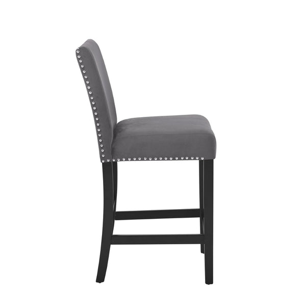 English Elm Cobre Parsons Velvet Upholstered Counter Stools with Nailhead Trim Set of 2 T2574P165096