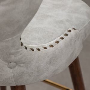 English Elm Nevis Wingback Barstool Set of 2 Tufted Suede Nailhead Trim Walnut Legs Kitchen Island T2574P165103