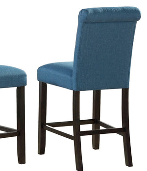 English Elm Leviton Tufted High Back Counter Stools Set of 2 Espresso Wood Legs Dining T2574P165114