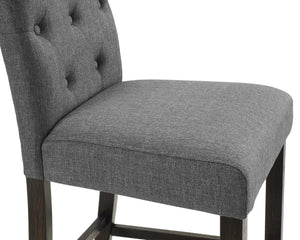 English Elm Leviton Tufted High Back Counter Stools Set of 2 Upholstered Grey Fabric Seats T2574P165115