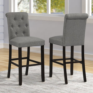 English Elm Leviton Button-tufted Counter Barstools Set of 2 Rubberwood Club Style Seating T2574P165118
