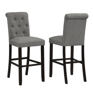 English Elm Leviton Button-tufted Counter Barstools Set of 2 Rubberwood Club Style Seating T2574P165118