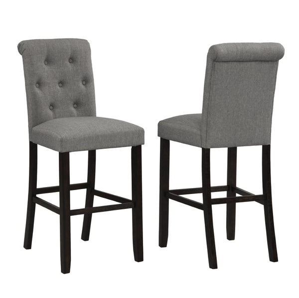 English Elm Leviton Button-tufted Counter Barstools Set of 2 Rubberwood Club Style Seating T2574P165118