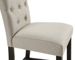English Elm Leviton Button Tufted Upholstered Barstool Set Rubberwood Legs Kitchen Island Seating T2574P165119